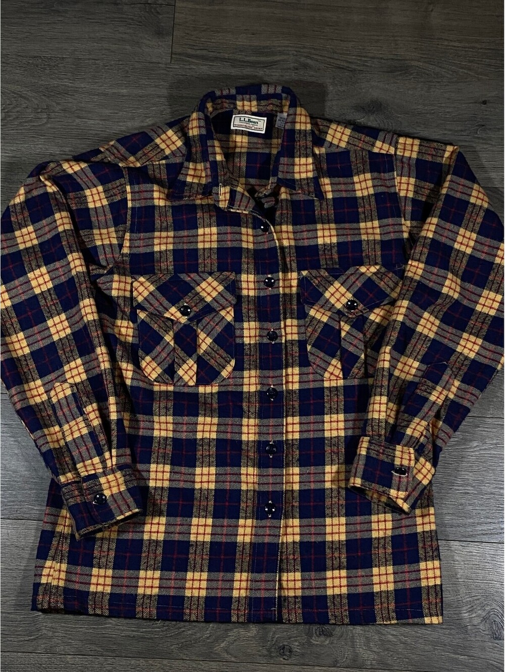 Vintage L.L.Bean Women’s M Plaid Flannel Shirt Jacket Freeport Maine